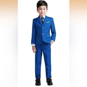 Vibrant Blue 3 piece Boys Suit by Yuan Lu - Size 6